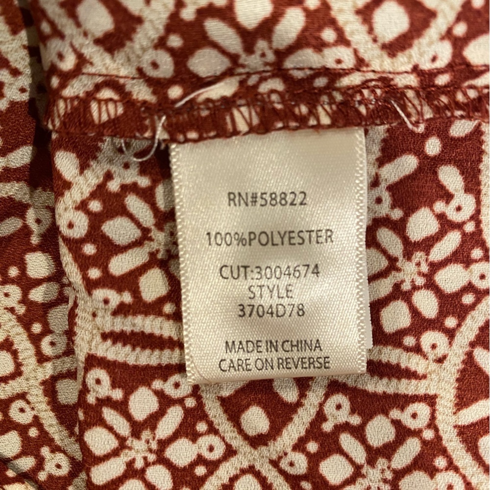 Max Studio Flutter Sleeve Patterned Boho Blouse NWT Size S - Picture 5 of 6